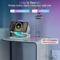 JAHAO Bluetooth hangszóró éjszakai lámpa vezeték nélküli töltővel, 5 fénymód 6