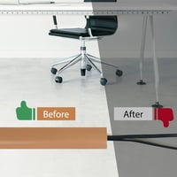 JAHOMFAI Kábelcsatorna 3m Öntapadós Padlóvédő, Rugalmas PVC Kábelburkolat Irodai és Rendezvény Használatra, Botlásvédelem 4
