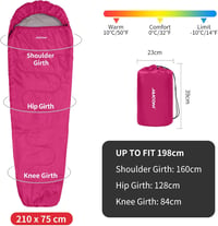 JAICOM 3.4 Évszakos Ultralight Mumia Hálózsák 800g/1600g Kemping Trekking 2