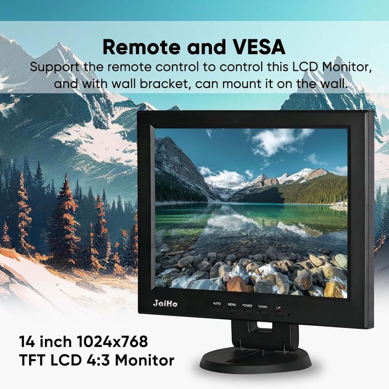JaiHo 14" HD HDMI IPS Monitor Beépített Hanggal PC TV Biztonsági Rendszerhez - 14 Inch 1024x768