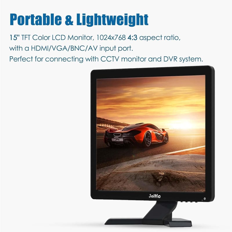 JaiHo 15 hüvelykes HD IPS Monitor 1024x768 HDMI USB PC TV Biztonsági Kamera Raspberry Pi Beépített Hangszóróval