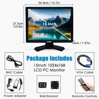 JaiHo 15 hüvelykes HD IPS Monitor 1024x768 HDMI USB PC TV Biztonsági Kamera Raspberry Pi Beépített Hangszóróval 5