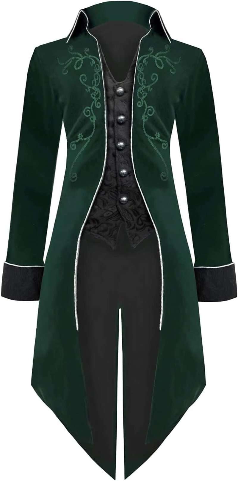 jakloz Férfi Steampunk Gótikus Kabát Zöld M - Középkori Victorian Cosplay Jelmez