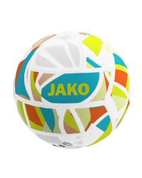 Minge de fotbal JAKO Iconic Mini – Alb/Cyan/Galben neon, mărimea 1 1
