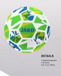 Futbalová lopta JAKO Lightball River – biela/neonzelená/neonžltá, veľkosť 4 (290 g) 5