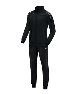 Trening Unisex JAKO Polyester Classico – Negru, Mărimea 4XL – 100% Poliester, Costum de Jogging cu Uscare Rapidă