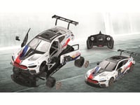JAMARA 403130 BMW M8 GTE 1:18 diaľkovo ovládané auto 2,4 GHz biele, stavebnica bez nutnosti náradia, detailný interiér s otváracími dverami 8