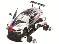 JAMARA 403130 BMW M8 GTE 1:18 diaľkovo ovládané auto 2,4 GHz biele, stavebnica bez nutnosti náradia, detailný interiér s otváracími dverami 7
