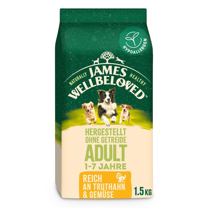James Wellbeloved Száraz Kutyatáp Gabonamentesen Pulykával és Zöldségekkel 1,5 kg