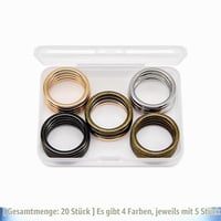 Jamsinmu kovové O-krúžky 20 mm, mix farieb, 5 ks, pevné krúžky na DIY projekty, opasky a vodítka pre psov 3