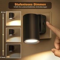 JandCase Éjszakai Lámpa Aljzatba Szenzorral, 320° Forgatható, Dimmer 0-100 LM 3