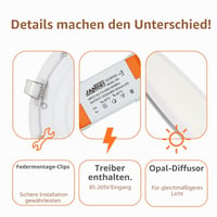 JANDEI 3 ks Okrúhle vstavané LED bodové svietidlo 18W 1500 lúmenov, extratenké 13 mm, montážny priemer 200-205 mm, neutrálna biela 4200K, s transformátorom 5