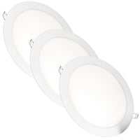 JANDEI 3 ks Okrúhle vstavané LED bodové svietidlo 18W 1500 lúmenov, extratenké 13 mm, montážny priemer 200-205 mm, neutrálna biela 4200K, s transformátorom 1