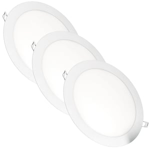JANDEI 3 kom. okrugla LED ugradbena reflektorska svjetiljka 18W 1500 lumena, ekstra tanka 13mm, ugradbeni promjer 200-205mm, neutralna bijela 4200K, s transformatorom