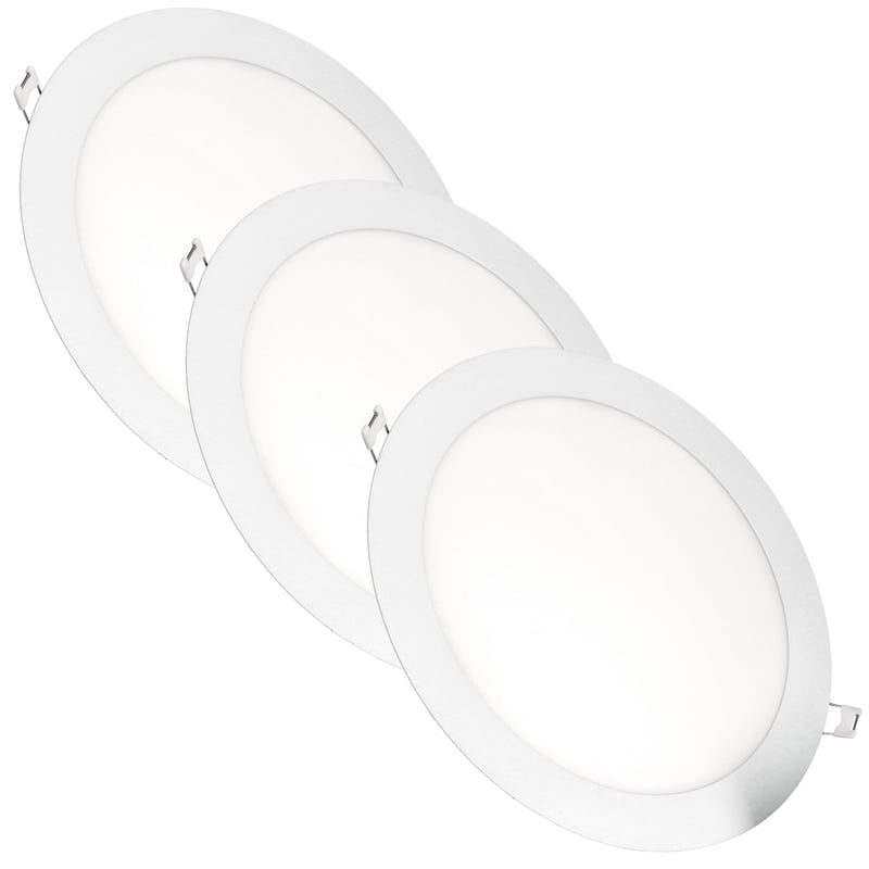 JANDEI 3 ks Okrúhle vstavané LED bodové svietidlo 18W 1500 lúmenov, extratenké 13 mm, montážny priemer 200-205 mm, neutrálna biela 4200K, s transformátorom