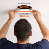 JANDEI 3 ks Okrúhle vstavané LED bodové svietidlo 18W 1500 lúmenov, extratenké 13 mm, montážny priemer 200-205 mm, neutrálna biela 4200K, s transformátorom 9