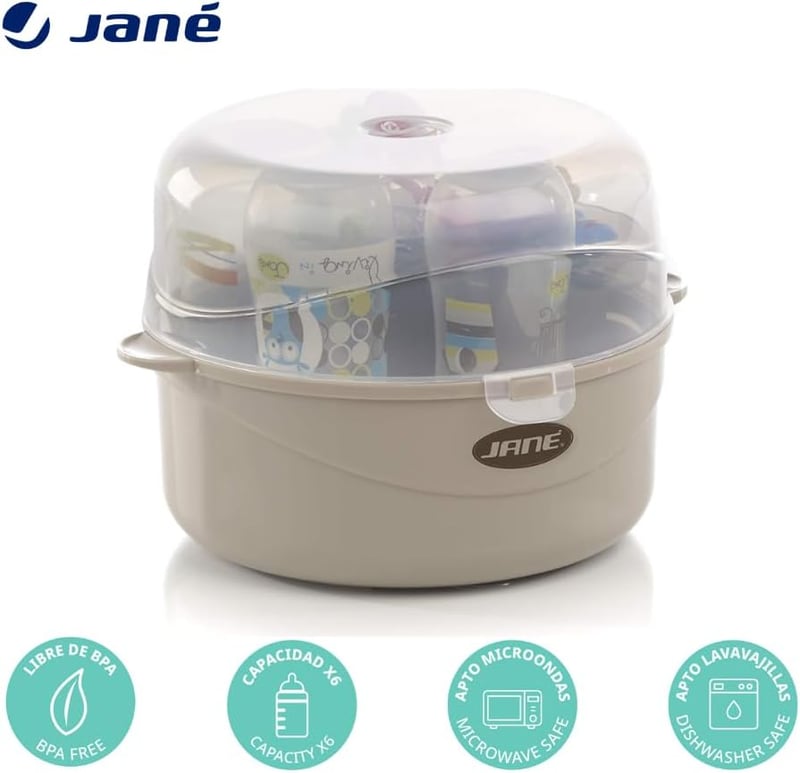Jané Mikrohullámú Sterilizáló 6 Üveghez, Cumisüveg és Kiegészítő Sterilizálóval
