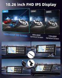 Jansite 10.26" CarPlay Android autós kijelző GPS navigációval és OTA frissítéssel 7