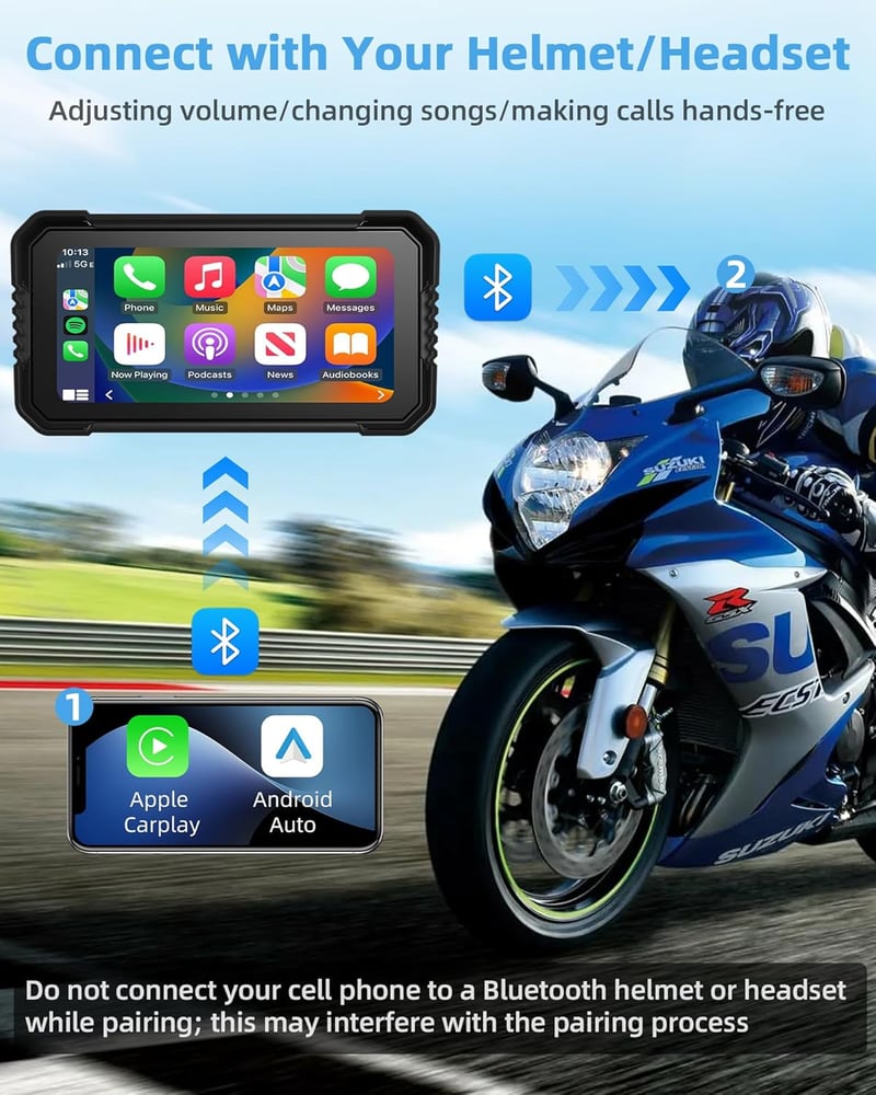 Jansite 4K Motorkerékpár CarPlay Autórádió Fedélzeti Kamera 6,25" GPS Érintőképernyő IP67