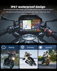 Jansite 7 hüvelykes motoros navigáció IP67 vízálló kijelző CarPlay Android 6
