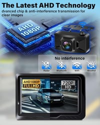 Jansite Vezeték Nélküli Tolatókamera 1080P AHD 5 Colos Monitorral IP69K Vízálló 3