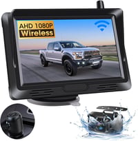 Jansite Vezeték Nélküli Tolatókamera 1080P AHD 5 Colos Monitorral IP69K Vízálló 1