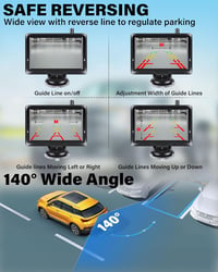 Jansite Vezeték Nélküli Tolatókamera 1080P AHD 5 Colos Monitorral IP69K Vízálló 6