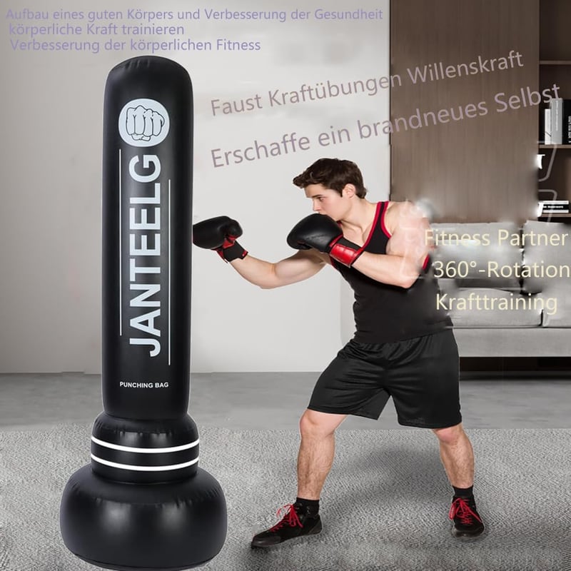 JANTEELGO 180 cm Álló Boxzsák PU Boxkesztyűvel Felnőtteknek és Fiataloknak