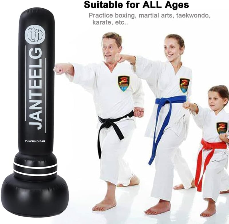 JANTEELGO 180 cm Önálló Boxzsák Ütéstechnika Edzéshez Karate Taekwondo MMA Gyakorláshoz