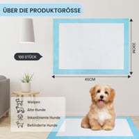 JANUIXCO Podložka pre psov 100 ks - 33x45 cm - Jednorazová 5-vrstvová absorpčná podložka pre šteňatá, nepriepustná, s rýchloschnúcim povrchom 2
