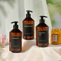 Recipient Janxin de 500 ml pentru șampon și dozator de săpun reîncărcabil, flacon din plastic cu pompă pentru săpun lichid și gel de duș 5
