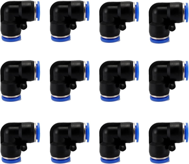 Janzoom 12db 90 fokos könyök gyorscsatlakozó pneumatikus adapter 6mm csatlakozáshoz