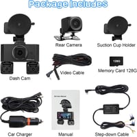JAOGAUS 360° fedélzeti kamera, 4x1080P HD, WiFi/GPS, 24 órás parkolás mód 8