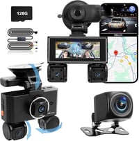 JAOGAUS 360° fedélzeti kamera, 4x1080P HD, WiFi/GPS, 24 órás parkolás mód 1