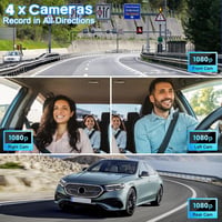 JAOGAUS 360° fedélzeti kamera, 4x1080P HD, WiFi/GPS, 24 órás parkolás mód 2