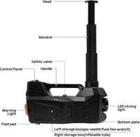 JAOGAUS 5T Elektromos Hidraulikus Emelő 12V LED Lámpa Nyomatékkulcs Pumpa 4