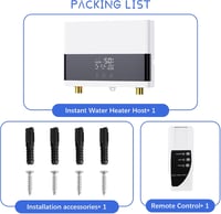 Încălzitor de apă electric instant JAOGAUS 6000 W, afișaj LED pentru temperatură, 230 V, pentru bucătărie și duș, fără ștecher, rezistent la presiune, încălzire rapidă 9