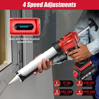 JAOGAUS Akkumulátoros Kinyomópisztoly Makita 18V Kompatibilis - 300ml Kartushoz, 4 Sebességes, LED Világítással, 2500N Erő, Szilikon és Tömí 3