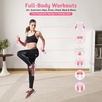 JAOGAUS Állítható Kettlebell és Súlyzó Szett Nőknek, 1 kg, 2 az 1-ben, Rózsaszín 5