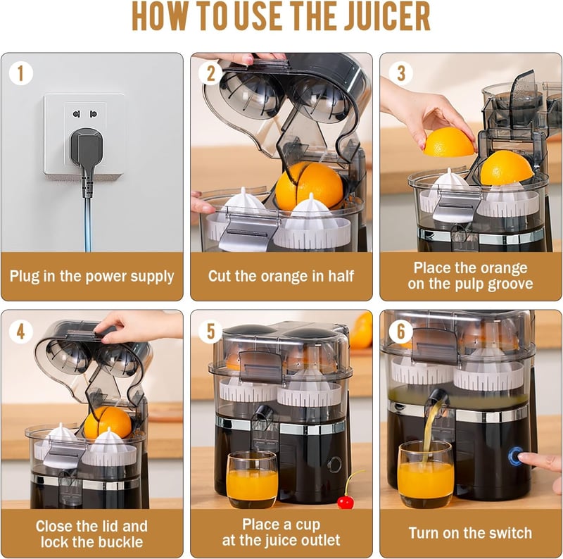 JAOGAUS elektromos citrusprés 100W dupla fejjel, narancsprés, citromprés