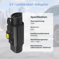 Adaptor cablu de încărcare JAOGAUS EV, mufă Type 2 (IEC 62196) – priză Type 1 (SAE J1772), 32A 250V 7.2KW, convertor conector stație de încărcare mașină electrică cu clips 4