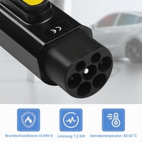 Adaptor cablu de încărcare JAOGAUS EV, mufă Type 2 (IEC 62196) – priză Type 1 (SAE J1772), 32A 250V 7.2KW, convertor conector stație de încărcare mașină electrică cu clips 5