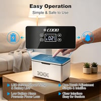 JAOGAUS Mini inzulinhűtő hordozható, 2-8 °C, dupla 10200 mAh akkumulátor 6