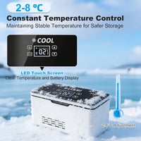 JAOGAUS Mini inzulinhűtő hordozható, 2-8 °C, dupla 10200 mAh akkumulátor 2
