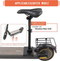 JAOGAUS Segway-Ninebot Max G30 elektromos roller ülés - állítható 51-63 cm - fekete 4