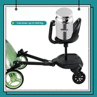 JAOGAUS Univerzális Babakocsira Szerelhető Lépcsőzőlap Üléssel - Fekete Buggy Board Testvéreknek, 99% Babakocsi Kompatibilis 7