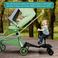 JAOGAUS Univerzális Babakocsira Szerelhető Lépcsőzőlap Üléssel - Fekete Buggy Board Testvéreknek, 99% Babakocsi Kompatibilis 8