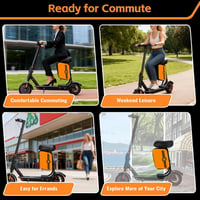 JAOGAUS Vízálló elektromos roller ülés táskával narancs fekete, Xiaomi M365 Pro kompatibilis, fúrás nélkül szerelhető, max 120 kg 5