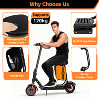 JAOGAUS Vízálló elektromos roller ülés táskával narancs fekete, Xiaomi M365 Pro kompatibilis, fúrás nélkül szerelhető, max 120 kg 6