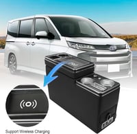JAOGAUS VW T5 T6 T6.1 Középkonzol Tárolóval Vezeték Nélküli Töltéssel USB LED 4